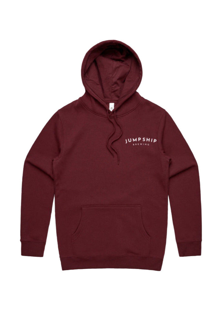 Jump Ship Brewing Block Burgundy Hood